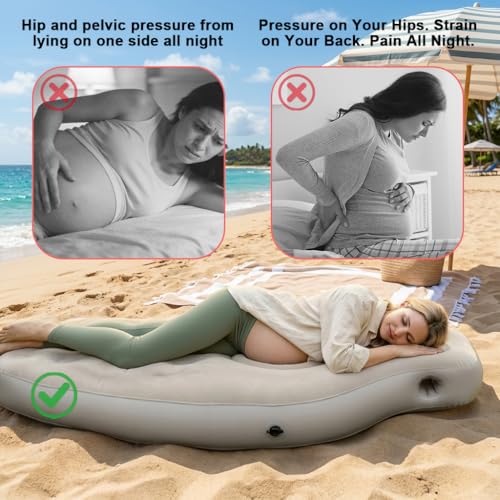 Inflatable Tummy Nest Pregnancy Pillow with Belly Hole (Gray) - color: Gray