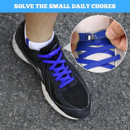 Neo-wows No Tie Shoelaces Elastic Laces for Kids Adults Athletic Sneakers - color: Silver