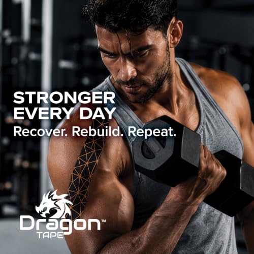 Dragon Tape Copper Infused Kinesiology Tape, Black, Double Roll - color: Black, size: Double Roll