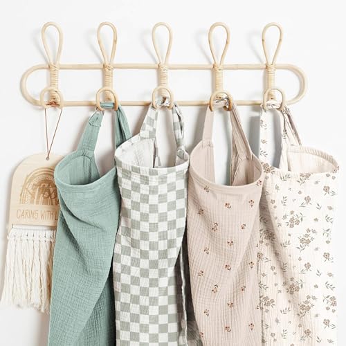 Konssy Muslin Nursing Cover Up for Breastfeeding with Rigid Hoop - color: Green Plaid