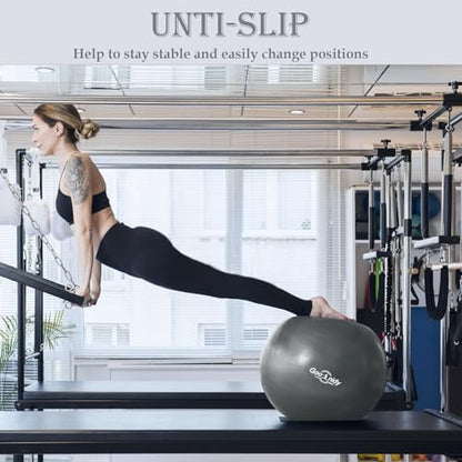 Soft Exercise Ball, Yoga Pregnancy Ball Chair, Pilates Equipment with Pump - color: Gray, size: M(19-22inch/48-55cm)