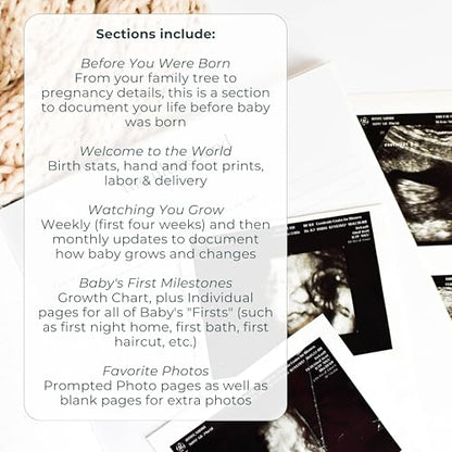 Duncan & Stone Baby Book First Year, Linen Memory Keepsake, Sage Green, 112 - color: Sage Green