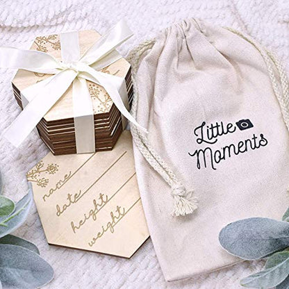Wooden Baby Monthly Milestone Cards - Floral Design