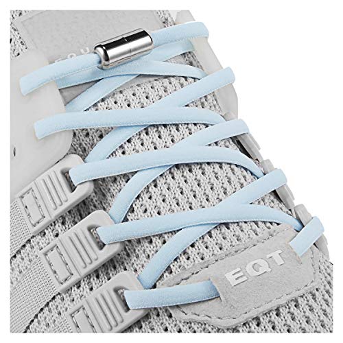 anan520 Elastic No Tie Shoe Laces For Adults,Kids,Elderly,System With Elastic Shoe Laces(2 Pairs) - color: Baby Blue