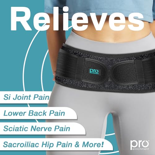Sacroiliac SI Belt, SI Joint Hip Belt for Women & Men - Black, Regular - color: Black
