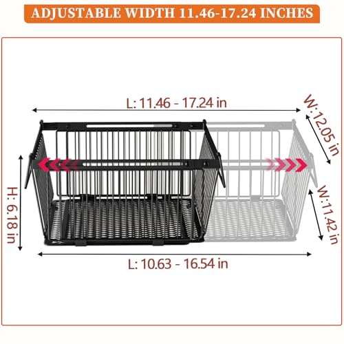 Large Freezer Organizer Bins for 10 to 20 Cu.Ft,Leak-Proof Bottom,6 Pack - color: Black-6Pack