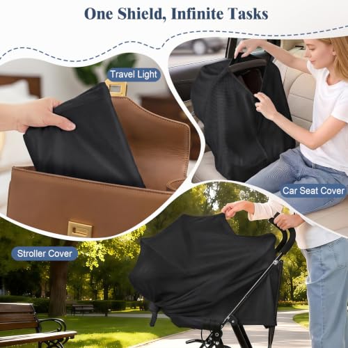 Basumee Nursing Cover for Breastfeeding Breathable Mesh 360 Full Privacy - color: Black, size: 1 Pack