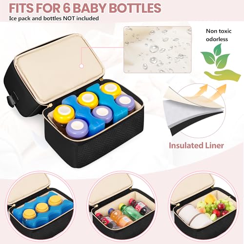 Fasrom Wearable Breast Pump Bag with Breastmilk Cooler Compartment - color: Black