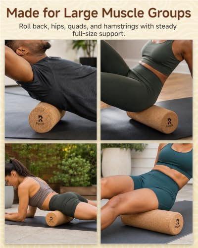 Rocalt Cork Roller, Firm Foam Roller Alternative for Massage, 18 x 6 in - size: 18" X 6"