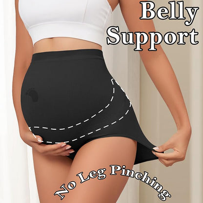 Maternity Underwear Seamless Belly Support Pregnancy Shapewear Under Dress - color: Black, size: Medium