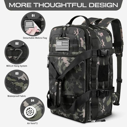Gym Bags for Men, Tactical Duffle Bag with Shoe Compartment - color: Camouflage, size: Medium