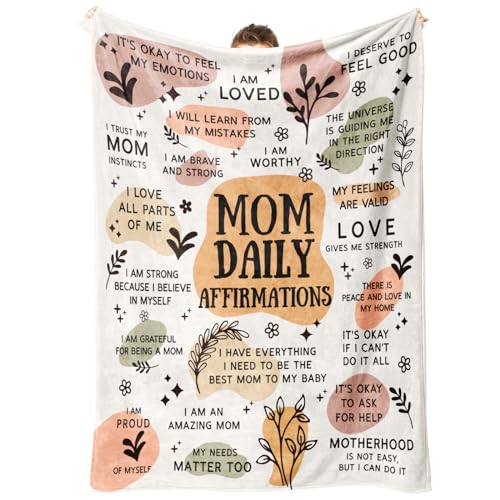BaubleDazz New Mom Gifts Blanket, Mom Daily Affirmations(50" x 60") - color: Yellow, size: 50*60IN
