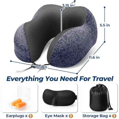 ExploreBliss Travel Pillow, Neck Pillow Airplane, Mottled Blue - color: Mottled Blue