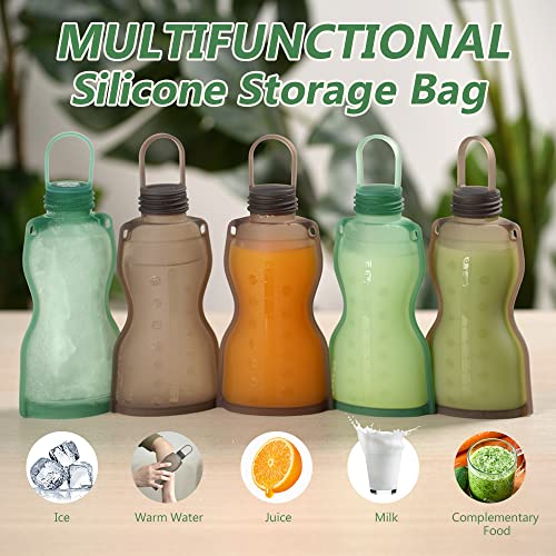 haakaa Silicone Breast Milk Storage Bags,9oz/260ml,5 Count, Grey - color: Gray, size: 5 Count