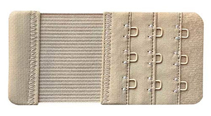 Women Pack of 3 Soft Comfortable 3 Hooks Bra Extender - color: Beige 1/2 Inch