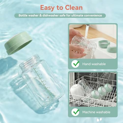 Breast Milk Storage Bottles,10oz Wide Neck Plastic Bottles for Pumping - color: Purple