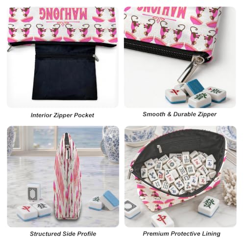 Cute Monkey Mahjong Tile Bag Makeup Bag Gift for Women (Case Only) - color: Multicolor 1809