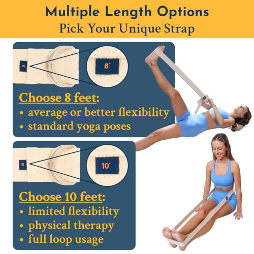 Extra-Wide 2 Inch Cotton Yoga Strap: Stretching, Physical Therapy, Exercise - color: Natural, size: 10 feet
