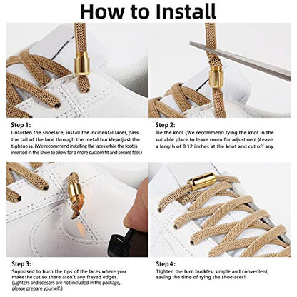 No Tie Shoelaces, Elastic Shoelaces for Adults/Kids，Elastic No Tie Shoe Laces - color: Light Yellow