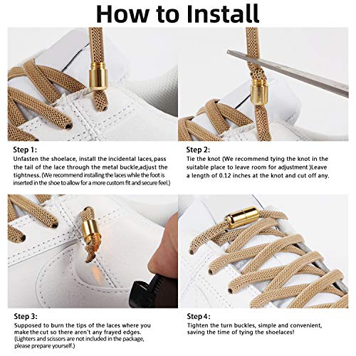 No Tie Shoelaces, Elastic Shoelaces for Adults/Kids，Elastic No Tie Shoe Laces - color: Orange