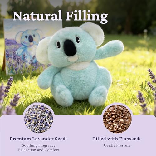IKASA Microwavable Stuffed Animal Koala Plush,Heating Weighted 1.5 lbs - color: Light Blue Koala