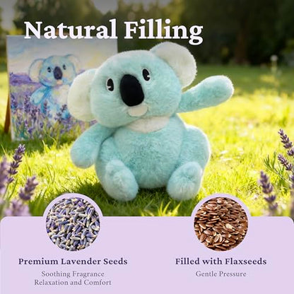 IKASA Microwavable Stuffed Animal Koala Plush,Heating Weighted 1.5 lbs - color: Light Blue Koala