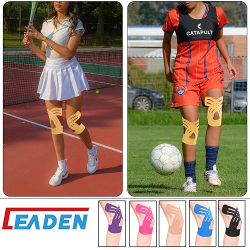 Precut Kinesiology Tape for Knees, Upgraded, 10 Pcs, Beige - color: Beige, size: 10 Pcs