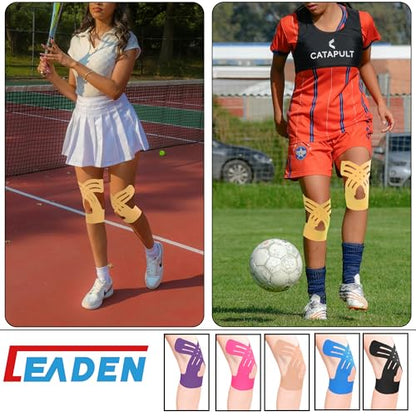 Precut Kinesiology Tape for Knees, Upgraded, 10 Pcs, Beige - color: Beige, size: 10 Pcs