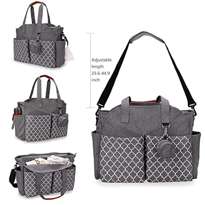 Diaper Bag Tote Large Baby Changing Bag with Changing Station - color: Grey