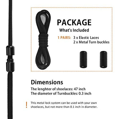 Elastic No Tie Shoe Laces For Adults,Kids,Elderly,One Size Fits All - color: Black