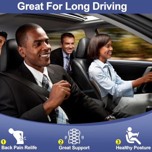 BYMECOST Cooling Lumbar Support Pillow for Car,Memory Foam Car Back Cushion - color: Brown Cooling Fabric