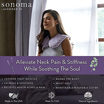Sonoma Lavender Luxury Lavender Neck Pillow, Angora Platinum - color: Angora Platinum