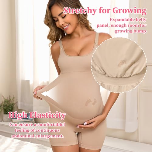 Maternity Shapewear Shorts Pregnancy Bodysuit Under Dress Seamless