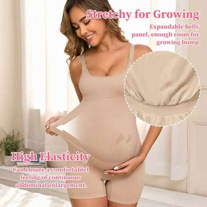 Maternity Shapewear Shorts Pregnancy Bodysuit Under Dress Seamless