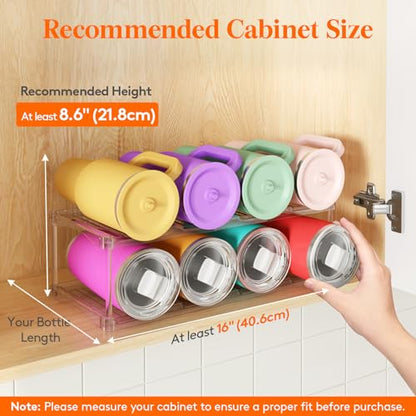 Lifewit Stackable Water Bottle Organizer, Clear Tumbler Holder for Cabinet - size: 2 Tier-8 Bottle