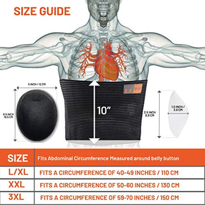 Everyday Medical Plus Size Umbilical Hernia Belt for Women | Hernia Binder for Men | Navel, Ventral & Incisional | Abdominal Support | XXL/2XL - size: 2X-Large (Pack of 1)