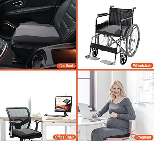 Lofty Aim Car Seat Cushion, Memory Foam Car Seat Cushions for Long Driving - color: Black&gray
