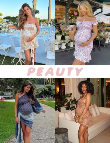 Peauty Seamless Maternity Shapewear Shorts for Dress, Belly Support Pregnancy Underwear for Photography Baby Shower - color: Nude, size: X-Large