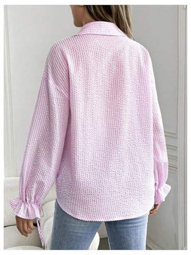 MakeMeChic Women's Maternity Blouse Fall Clothes Business Casual Shirts - color: Light Pink, size: Small
