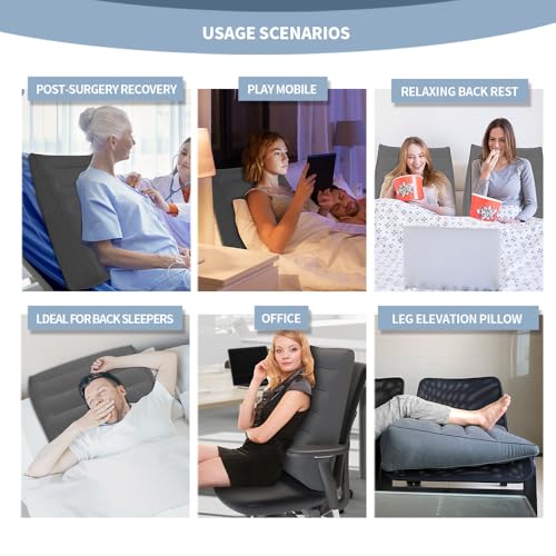 Inflatable Wedge Pillow for Travel, Camping & Indoor Sleep - color: Lightweight