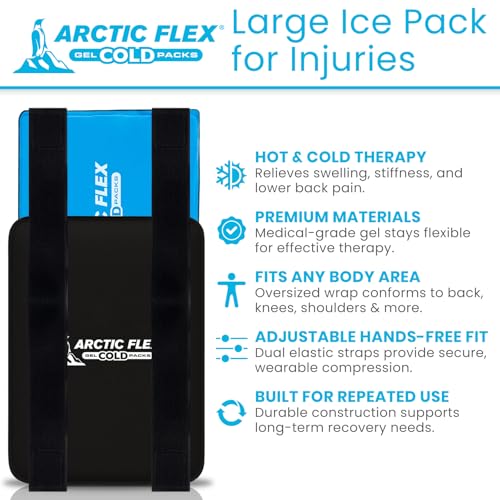 Arctic Flex XL Large Ice Packs for Injury Reusable (17" x 12") Durable Gel