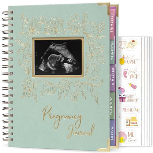 Clever Fox Pregnancy Journal, Expecting First Time Mom Planner Mint Cream - color: Mint Cream, size: 9" x 10.5" SonoFrame Edition