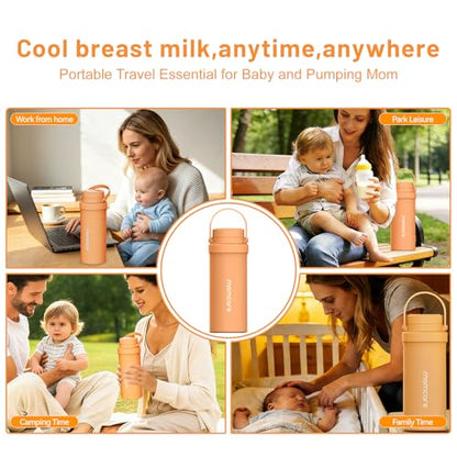 Portable Breast Milk Cooler with 2×300ml Inner Bottles,No Spills - color: P2