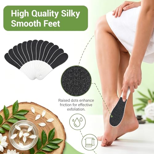 15 Pcs Pedicure Foot Files for Feet, Professional Double Sided Heel Callus Emery Boards with Plastic Handle for Feet Scrubber