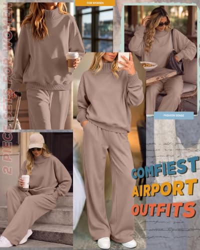 Neer Women's 2 Piece Set Sweatsuits Lounge Outfits Set - color: Coffee Gray, size: Small
