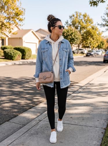Dokotoo Womens Button Down Oversized Distressed Boyfriend Jean Jacket - color: Sky Blue, size: XX-Large