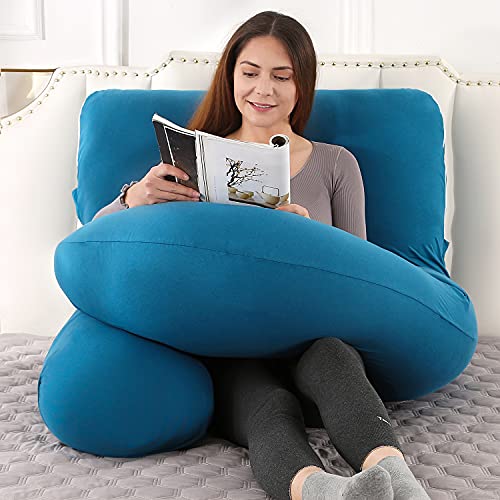 Elover U Shaped Pregnancy Pillow,Full Body Maternity Support - color: Jersey -Royal Blue