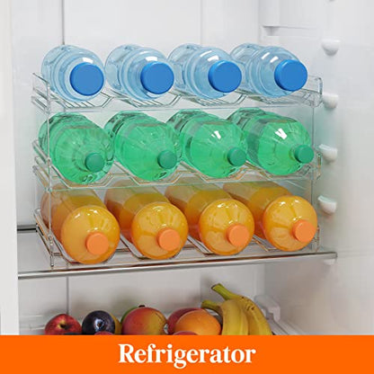 Lifewit Stackable Water Bottle Organizer for Cabinet, Clear Tumbler Holder - size: 3 Tier-12 Bottle