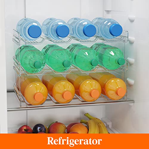 Lifewit Stackable Water Bottle Organizer for Cabinet, Clear Tumbler Holder - size: 3 Tier-12 Bottle