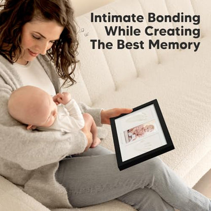 KeaBabies Baby Hand and Footprint Kit, Clay Keepsake Frame (Onyx Black) - color: Onyx Black, size: Duo Frame, 13" x 7.8"